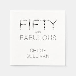 Moderne Fifty und Fabulous Fette 50. Geburtstagsfe Serviette