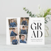 Moderne Filmstrip 6 Foto Graduation Party Einladung (Stehend Vorderseite)