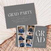 Moderne Filmstrip Gray 6 Foto Graduation Party Einladung