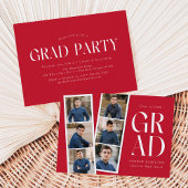 Moderne Filmstrip Red 6 Foto Graduation Party Einladung