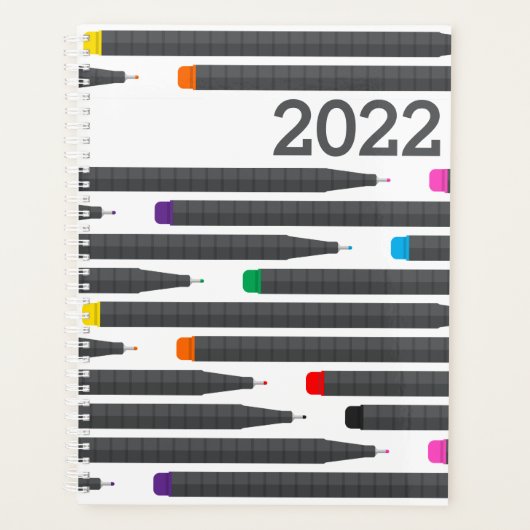 Moderne Fineline Pens Musterkünstlerjahr Planer (Vorderseite)