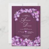 Moderne FinnRustikale Lila Hochzeit am Lilac Arch Einladung (Vorderseite)