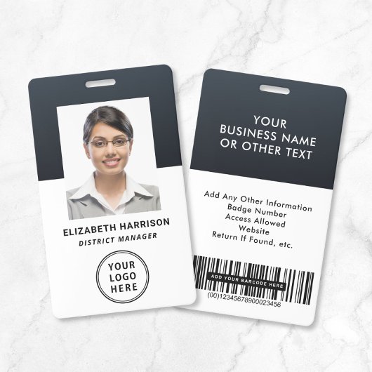 Moderne Firmenlogo-Barcode-Foto-ID Ausweis