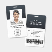 Moderne Firmenlogo-Barcode-Foto-ID Ausweis (Vorder- & Rückseite)