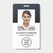 Moderne Firmenlogo-Barcode-Foto-ID Ausweis (Vorderseite)