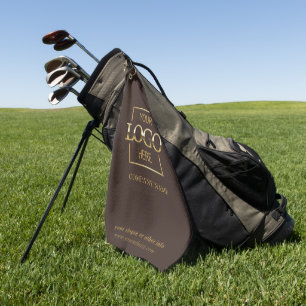 Moderne Firmenlogo-Braun-Branding für maßgeschneid Golfhandtuch