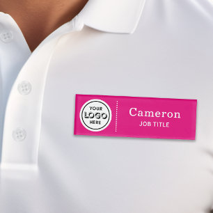 Moderne Firmenlogo Hot Pink Mitarbeiterausweis Namenschild