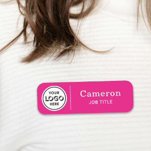 Moderne Firmenlogo Hot Pink Mitarbeiterausweis Namensschild