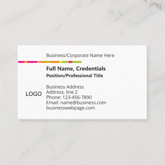 Moderne Firmenlogofarbe für Unternehmen, Schwarz-w Visitenkarte (Vorderseite)