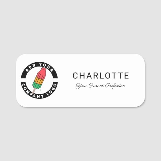 Moderne Firmenlogos Firmenangestellte nach Maß Namensschild (Vorderseite)