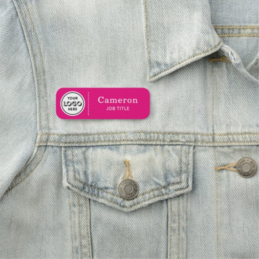 Moderne Firmenlogos - Hot-Pink-Mitarbeiter Namensschild (Beispiel)