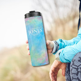 Moderne Firmenlogos Turquioise Rosa Gelb Thermosbecher