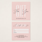 Moderne Firmenschrift Blush-Geschenkkarte (Vorne & Hinten)