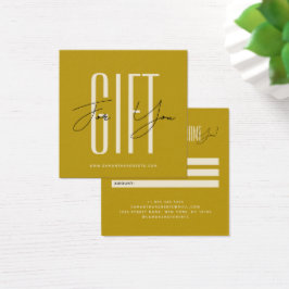 Moderne Firmenschrift goldene Geschenkkarte