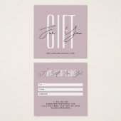 Moderne Firmenschrift Rose Geschenkkarte (Vorne & Hinten)