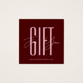 Moderne Firmenschriftart roter Geschenkgutschein (Vorderseite)