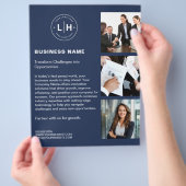 Moderne Firmenwerbung Navy Logo Geschäftlich Flyer (Hand)