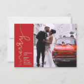 Moderne First Christmas Wedding Imitate Gold Karte (Vorderseite)