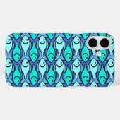 Moderne Fische, blau und aqua Case-Mate iPhone Hülle (Rückseite (Horizontal))