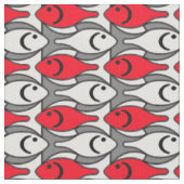 Moderne Fische der Mitte des Jahrhunderts, rot und Stoff (Nahaufnahme)