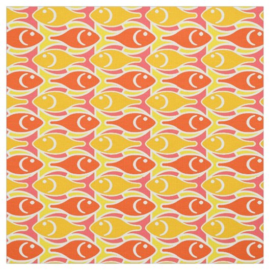 Moderne Fische der Mitte des Jahrhunderts, Stoff (Muster)