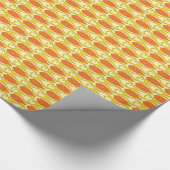 Moderne Fische, gelb und orange Geschenkpapier (Ecke)
