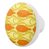 Moderne Fische, gelb und orange Keramikknauf (Rechts)