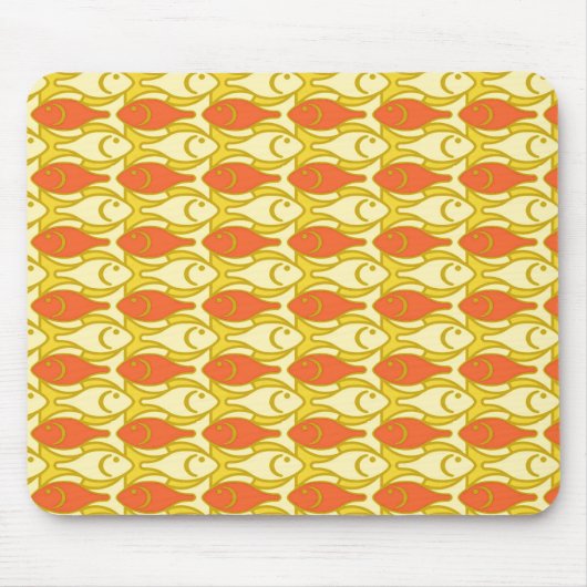 Moderne Fische, gelb und orange Mousepad (Vorne)