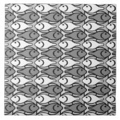 Moderne Fische, Grau, Weiß und Schwarzes der Mitte Fliese (Vorderseite)