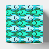 Moderne Fische, Jadegrün und Aqua Geschenkschachtel (Oben)