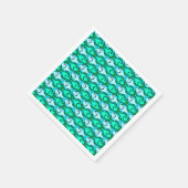 Moderne Fische, Jadegrün und Aqua Serviette (Ecke)