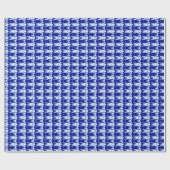 Moderne Fische, Kobalt und hellblaues der Mitte Geschenkpapier (Flach)