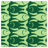 Moderne Fische, Minze und Smaragdgrün aus dem Mitt Stoff (Nahaufnahme)