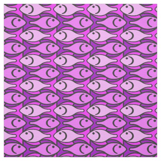 Moderne Fische, rosa und violett Stoff (Muster)