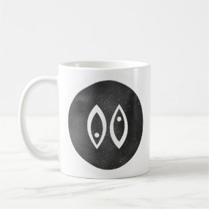 Moderne Fische Zodiac Schild Schwarz-weiß Minimal Kaffeetasse