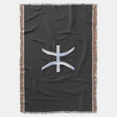 Moderne Fische Zodiac Sign Black Snake Skin Stil Decke (Vorderseite Vertikal)