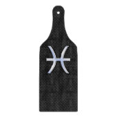 Moderne Fische Zodiac Sign Black Snake Skin Stil Schneidebrett (Vorderseite)