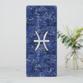 Moderne Fische Zodiac Sign Navy Blue Digital Camou (Stehend Vorderseite)