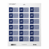 Moderne Fische Zodiac Sign Navy Blue Digital Camou Adressaufkleber (Vorne)