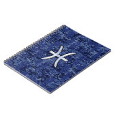 Moderne Fische Zodiac Sign Navy Blue Digital Camou Notizblock (Linke Seite)