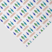 Moderne Fischfangmuster Seidenpapier (Ausschnitt)