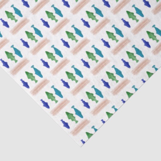 Moderne Fischfangmuster Seidenpapier (Ausschnitt)