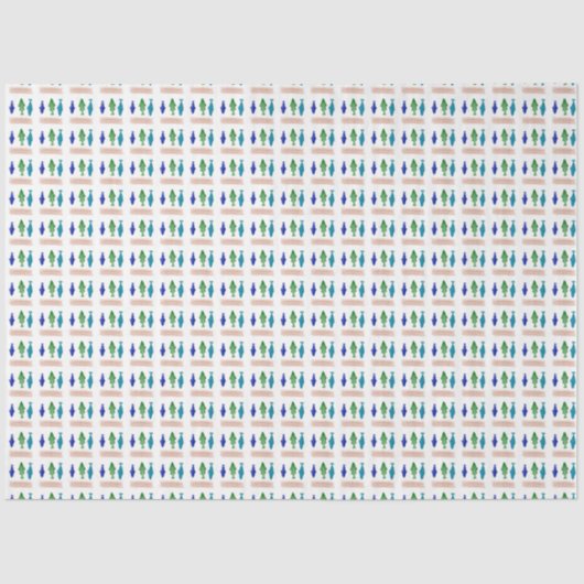 Moderne Fischfangmuster Seidenpapier (Vorderseite)