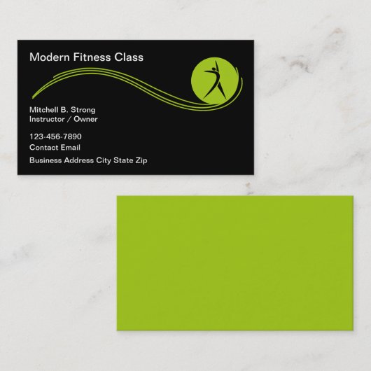 Moderne Fitness Coach Business Cards Treuekarte (Vorne/Hinten)