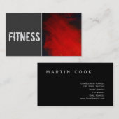 Moderne Fitness Grau-Rot-Abstrakte Visitenkarte (Vorne/Hinten)