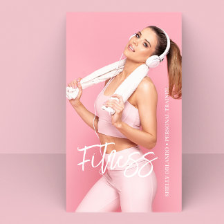 Moderne Fitness | Personal Trainer QR Code Foto Visitenkarte