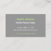 Moderne Fitness-persönliche Visitenkarte (Rückseite)