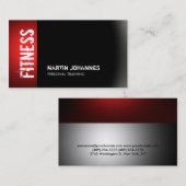 Moderne Fitness Sport Red Gray Visitenkarte (Vorne/Hinten)