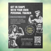 Moderne Fitness Trainer Bodybuilding Gym Instructo Fensteraufkleber (Blatt 3)