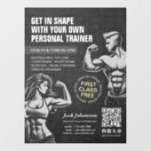 Moderne Fitness Trainer Bodybuilding Gym Instructo Fensteraufkleber (Blatt)